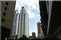 View of apartments in South Quay Plaza from South Quay