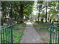 Pathway through Wesley Place Graveyard at Low Moor