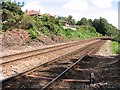 View east along the railway line at Brundall