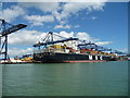TM2634 : Container ships at the port of Felixstowe by Christine Johnstone