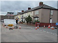 Temporary traffic lights in Crindau, Newport