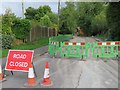 SU5749 : Closed for five days - Hill Road by Mr Ignavy