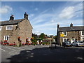 Road and path junction in Church Lane