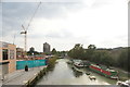 View along the Hertford Union Canal back towards Bow from the footbridge leading to Fish Island