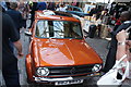 View of a Leyland Mini in Greenwich Market for the Mean Old Timers meet-up