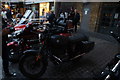 View of a BMW motorbike in Greenwich Market for the Mean Old Timers meet-up