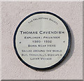 Memorial Plaque to Thomas Cavendish, 1560 - 1592