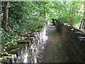 An enclosed footpath from Wakefield Road, Waterloo that leads to Morrisons Supermarket