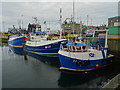 Fishing vessels in the harbour at Fraserburgh