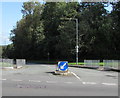 Keep Left sign at the western end of the B4325, Milford Haven