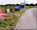 Notices on the approach to Myrtle Meadows, Steynton, Milford Haven