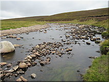 NJ0909 : Water of Caiplich upstream of rocky promontory in Cairngorm National Park by ian shiell