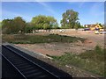 View from a Reading-Swindon train - building work at Claypit Lane