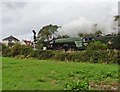 Flying Scotsman approaches the level crossing at Minehead