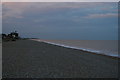 TM4655 : Shingle beach at Slaughden, evening light by Christopher Hilton