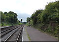 Churston station, looking south, the line reverts to a single track