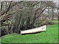 Rowing boat by the river Line, Whatlington