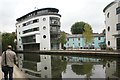 View of flats on Lyme Street reflected in the Regent