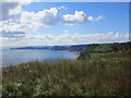 SY1587 : View from the Coastal Path above Higher Dunscombe Cliff by Jonathan Thacker