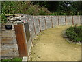 Timber and sandbagged revetment