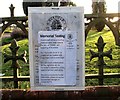 Memorial testing notice at Uckfield/Snatt