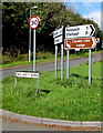 Heol Pant y Gored direction signs near Creigiau