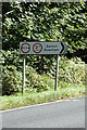 TL8289 : Roadsign on the A134 Mundford Road by Geographer