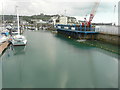 Construction site, quay beside Wellington Dock