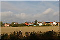 Houses on Mill Lane, Aldringham, across the field