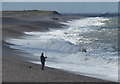 TG1043 : Angler on the beach at Weybourne Hope by Mat Fascione