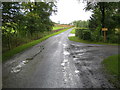 Road at the entrance to Burnfoot Farm