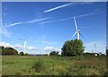 Waste ground and wind turbines, Chittening Industrial Estate