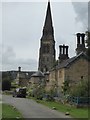 SK2569 : The spire of Edensor church by David Smith