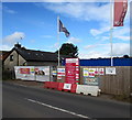 Redrow building site notices and flags, Pentyrch