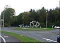 Roundabout with sculpture on Weston Road (A518)