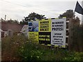 J1706 : Anti Brexit Meeting Posters on the R173 in Co Louth by Eric Jones
