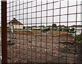 October 2017 view through an Old Cardiff Road fence, Maesglas, Newport