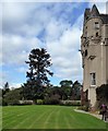 Terraced lawn at the front  of Kincardine Castle