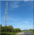 TA3819 : Telecommunications Mast along Hull Road by Mat Fascione
