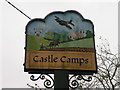 TL6343 : Castle Camps village sign by Keith Edkins