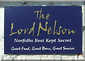 TF8541 : Sign for the Lord Nelson, Burnham Thorpe by JThomas