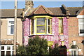 View of a house painted with glitter on Rensburg Road