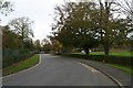 Double yellow lines on approach to former R.A.F. Digby