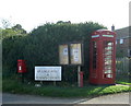 TF7944 : Elizabeth II postbox and telephone box on the A149, Brancaster Staithe by JThomas