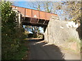 Disused railway bridge over the road, Rhiwsaeson