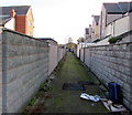 Back lane from Seabank Road, Rhyl