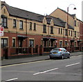 Two-tone brick houses, Commercial Road, Newport