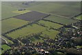 TF3296 : Ridge and furrow and medieval settlement south of Fulstow: aerial 2017 (2) by Chris