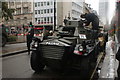 View of an army tank assembled for the Lord Mayor