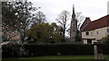 Methwold Old Vicarage garden and St George